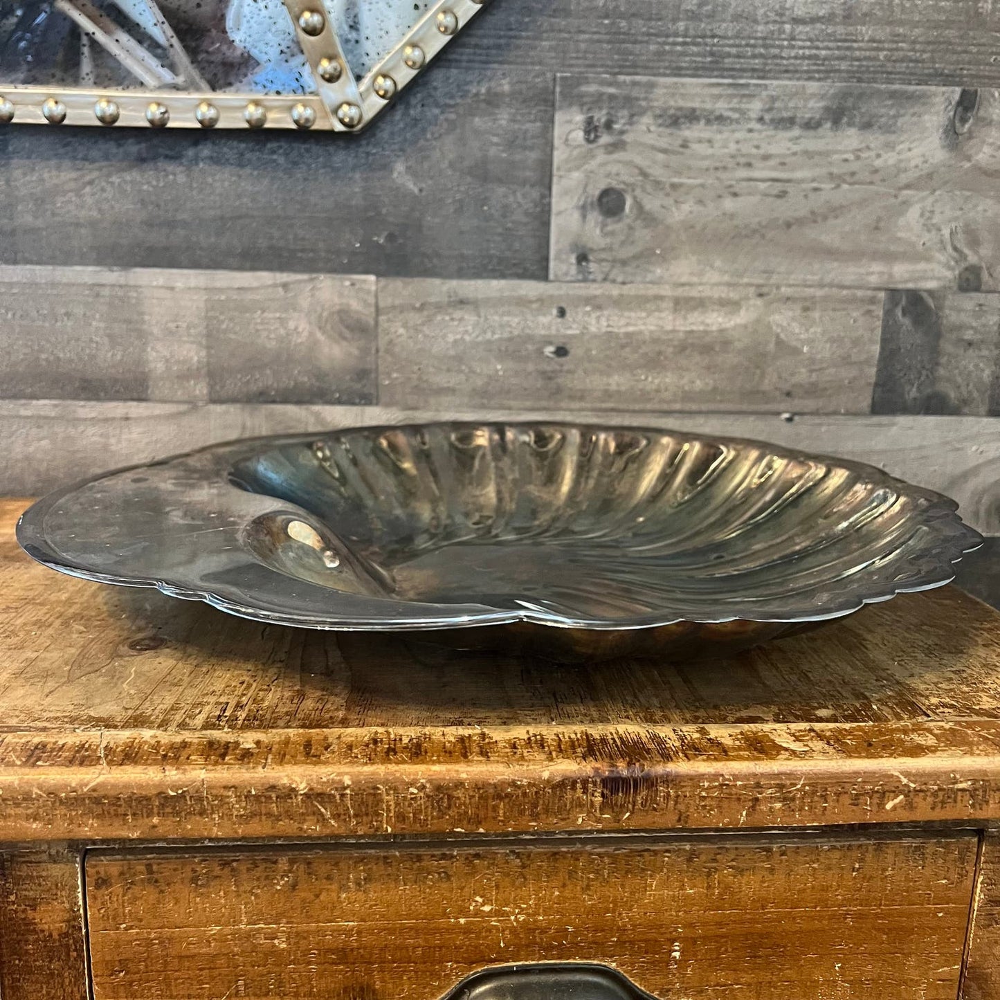 Vintage Large Silverplated Shell Dish / Bowl