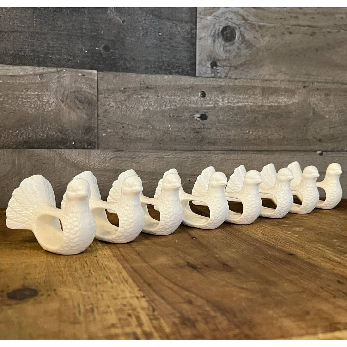 Stafford white porcelain bird napkin holders - set of 8