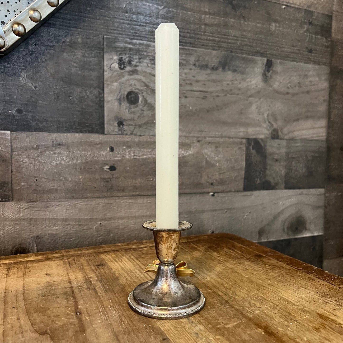 Vintage Silverplated Bow Candlestick Holder
