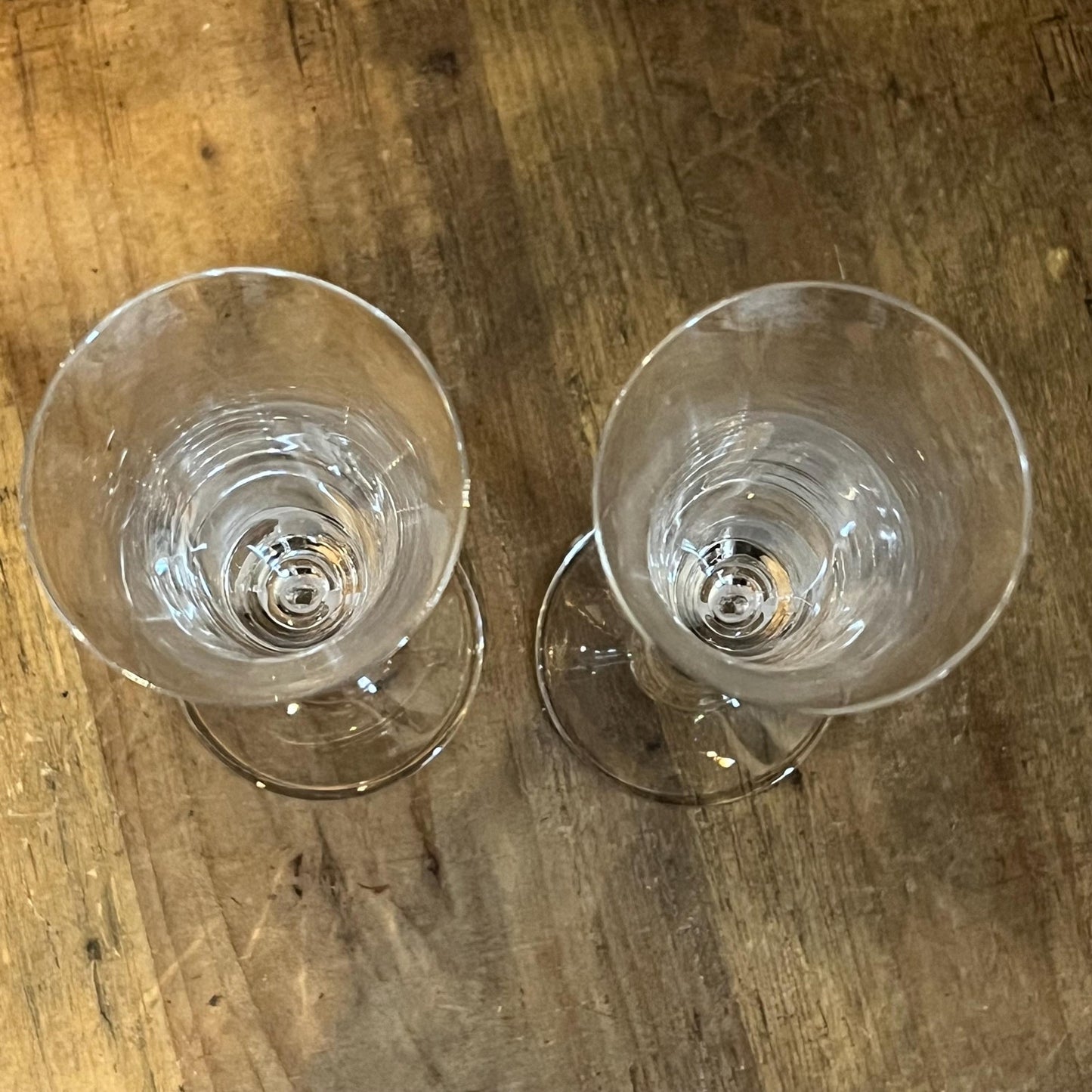 Gorham Crystal Heart Stem Amore Toasting Champagne Flutes - Pair