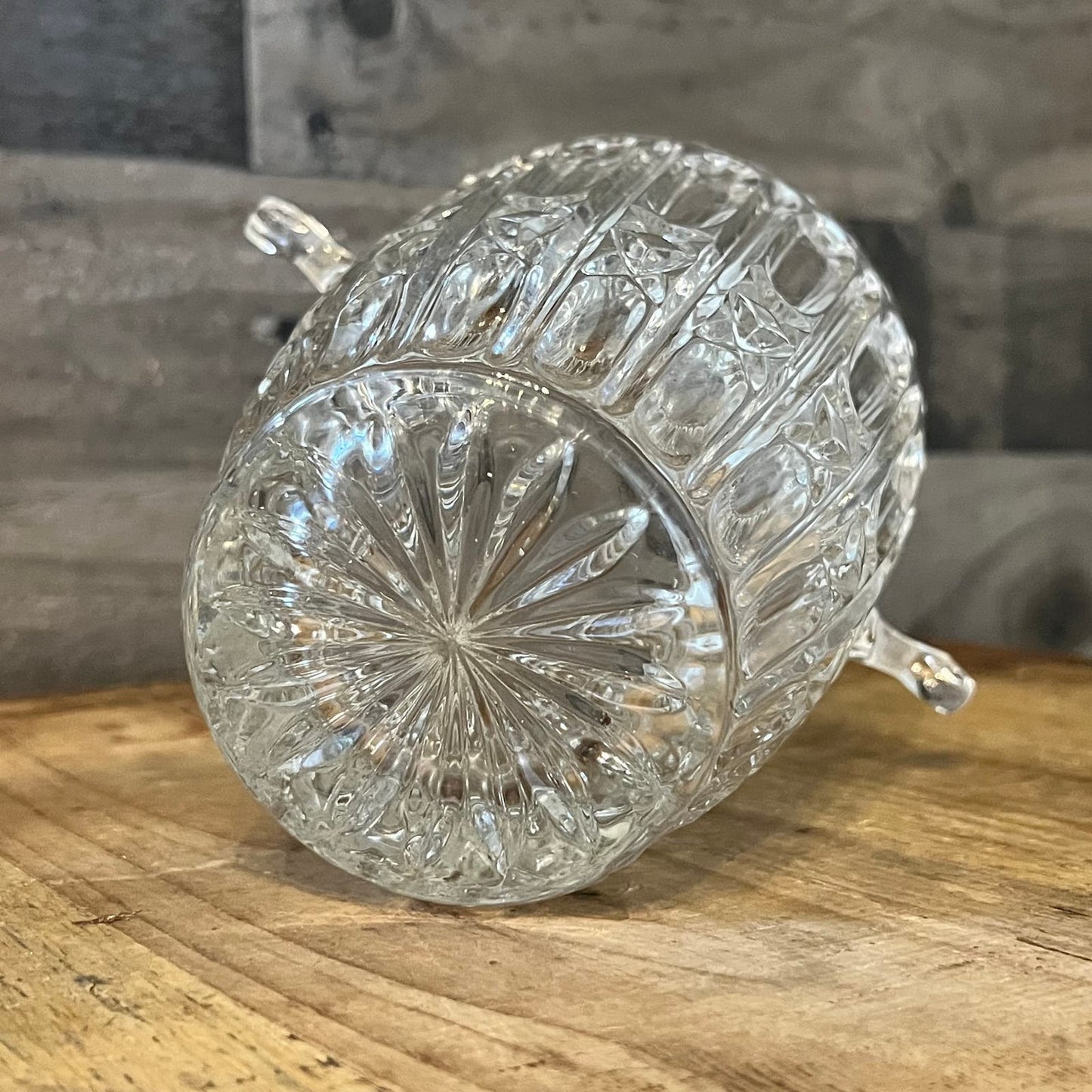 Vintage Crystal Ice Bucket / Champagne Bucket With Handles - Crystal Vase - Crystal Bowl