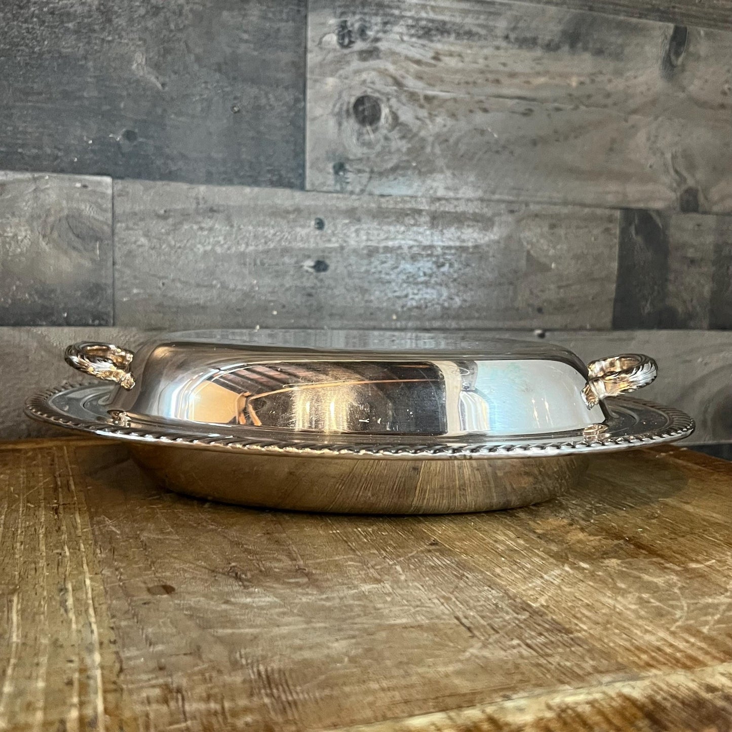Vintage WM Rogers Silverplated Oval Lidded Casserole Dish Server