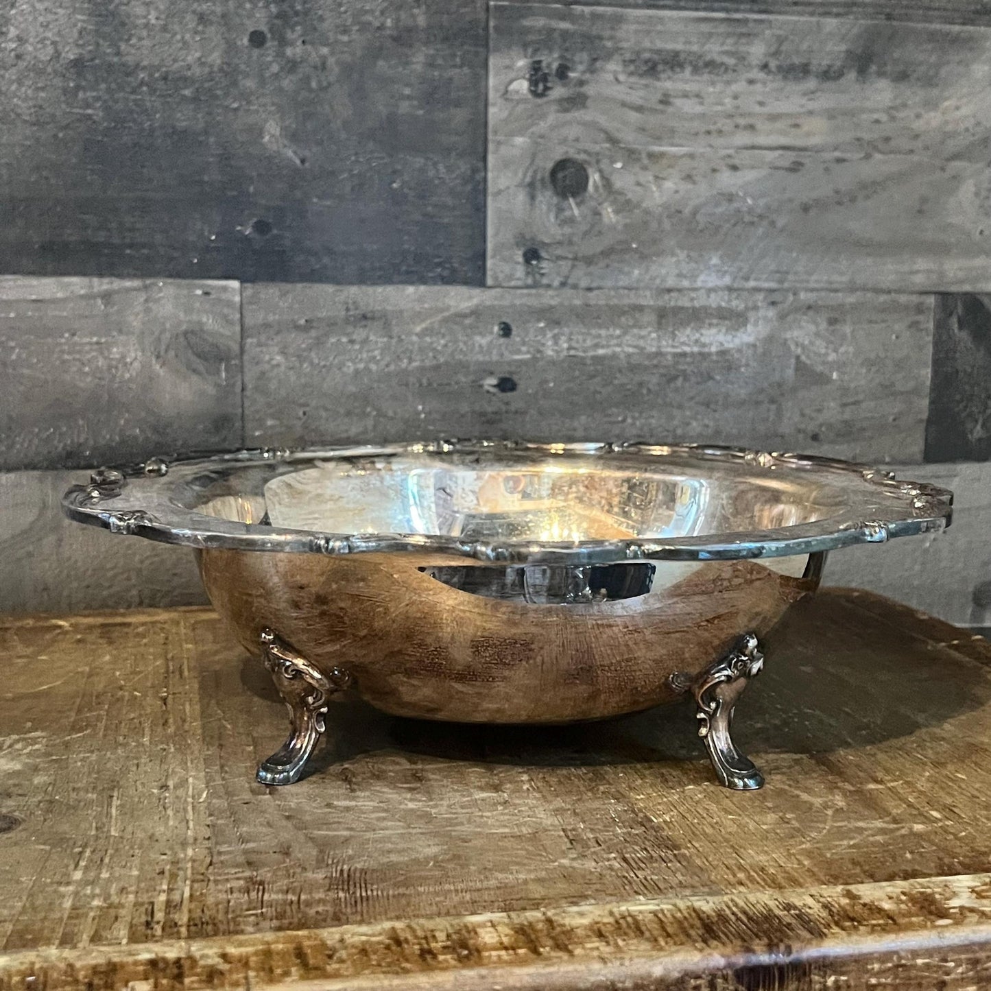 Vintage Silverplated 1847 Rogers Bros Reflection Footed Bowl