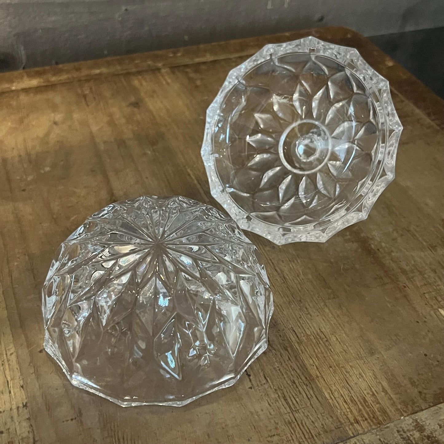 Vintage Crystal Lidded Trinket Dish