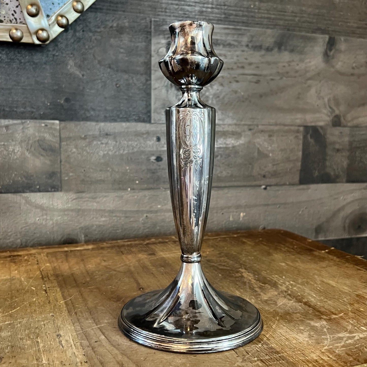 Vintage Wallace Bros Silver Co Silverplated Candlestick Holder