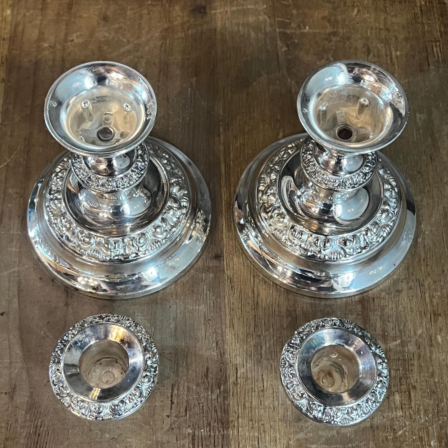 Vintage Silverplated Ianthe Georgian Style Candlestick Holders - Pair