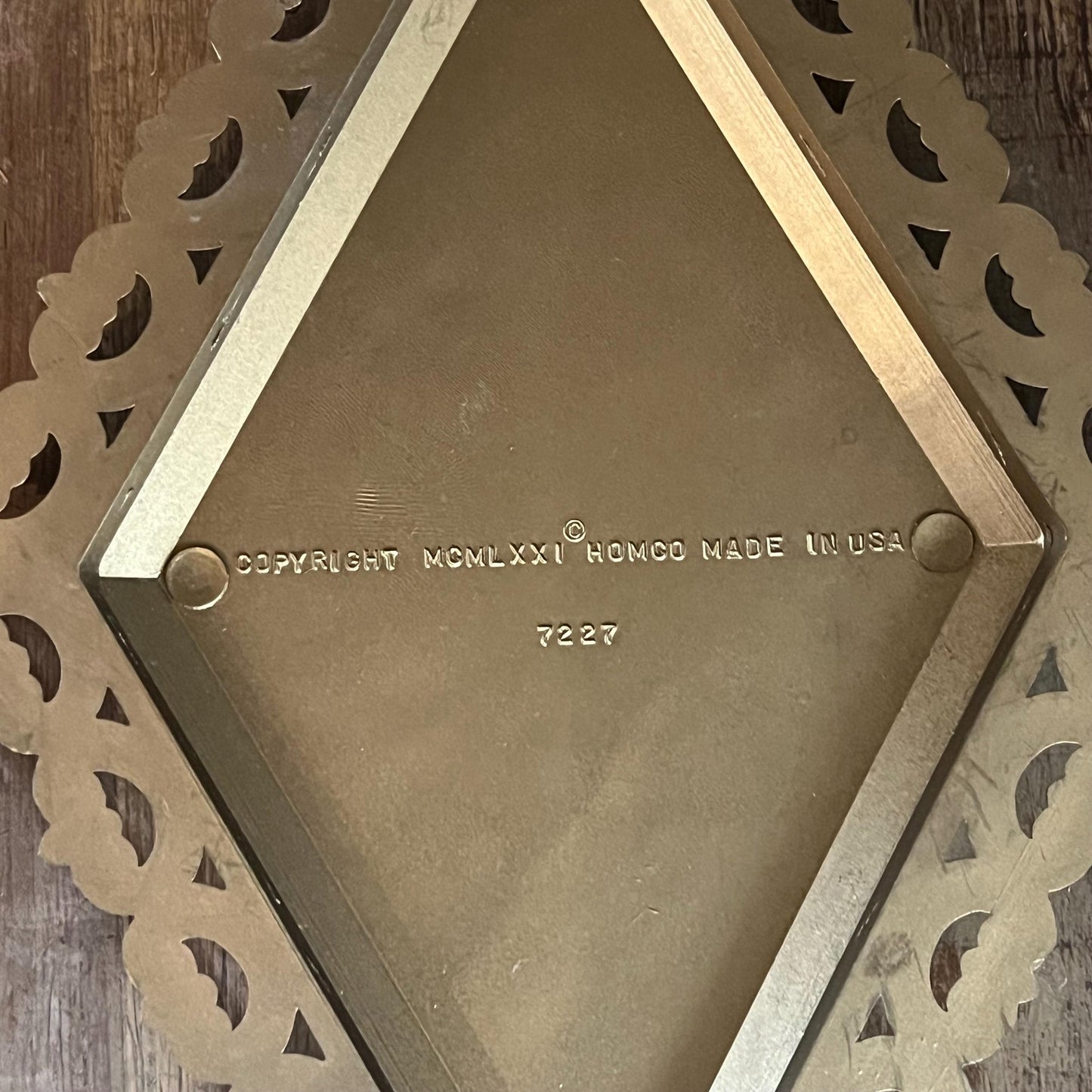Vintage Homco Diamond Shaped Gold and Beige Tone Wall Plaques - Set of 3