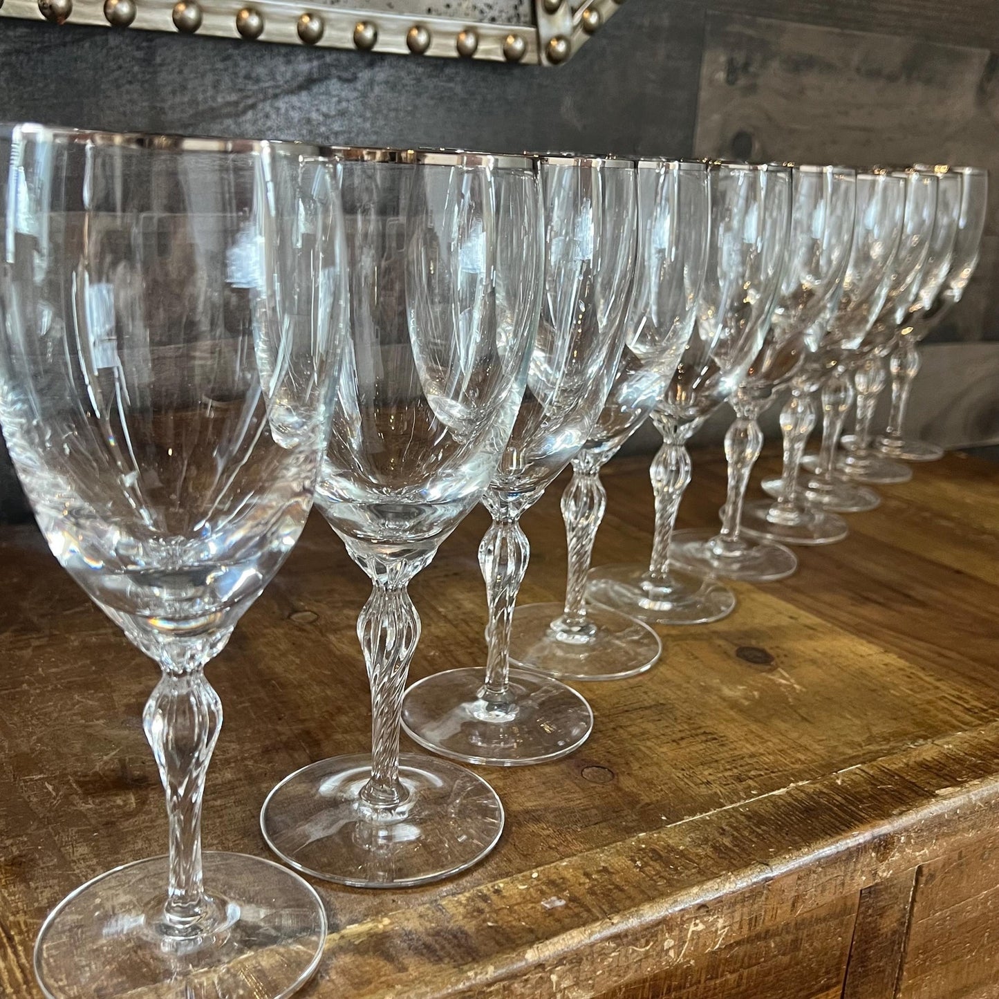 Vintage Lenox Crystal Madison Platinum Rim Iced Tea Glasses - Set of 10