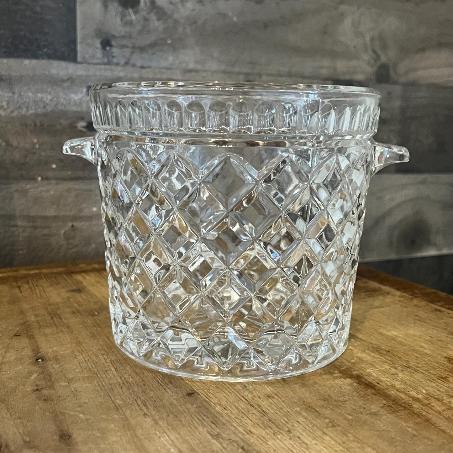 Vintage Crystal Glass Ice Bucket