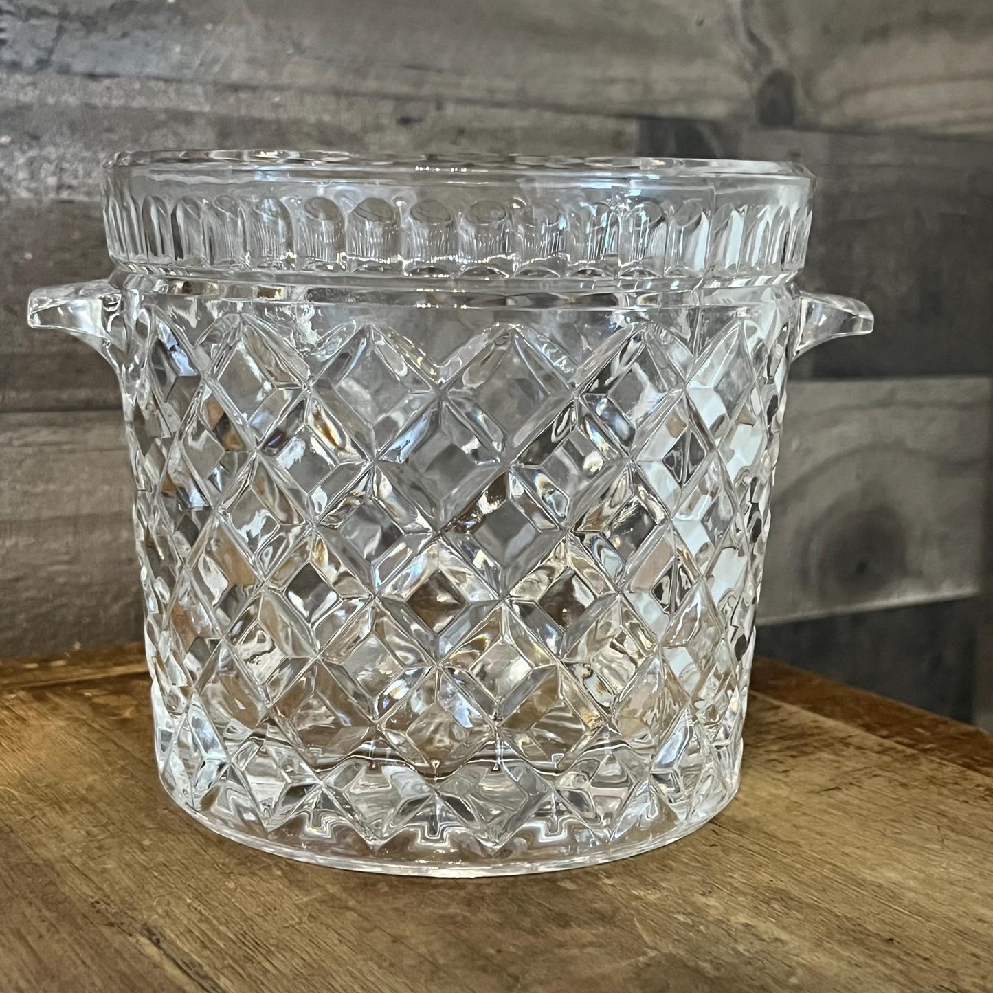 Vintage Crystal Glass Ice Bucket