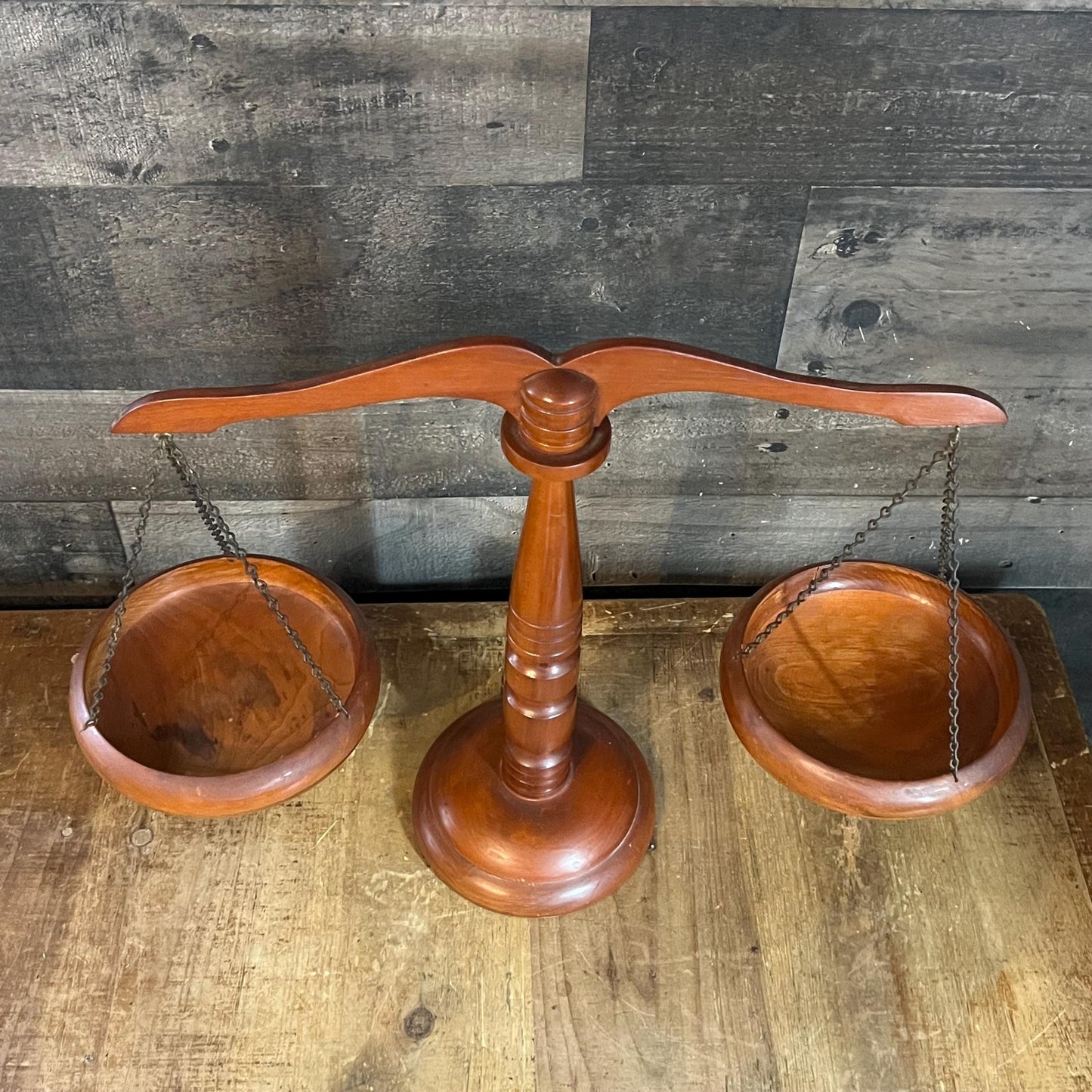 Vintage Wooden Balance Scale - Scale of Justice - Libra Scale