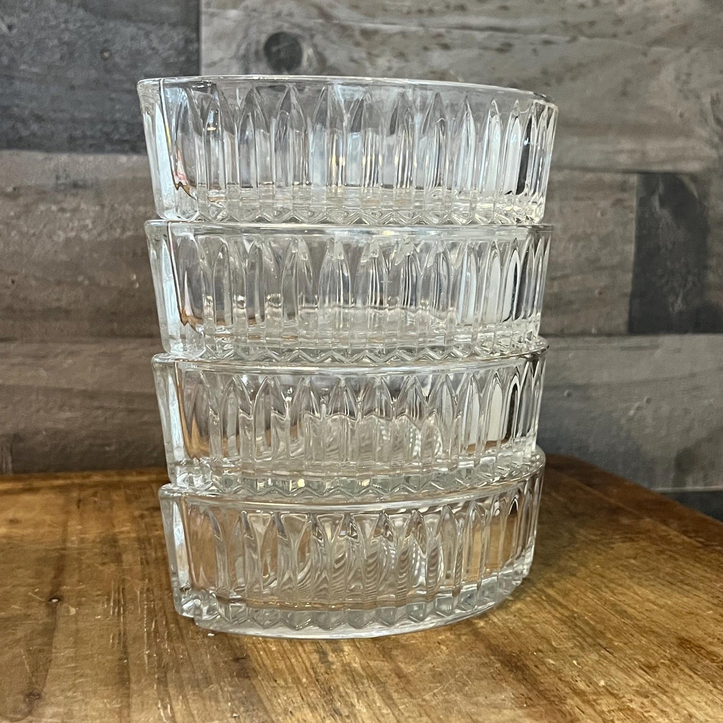 Vintage Mikasa Crystal 4 Piece Bowl Set - Relish Bowls - Condiment Bowls - Dip Bowls