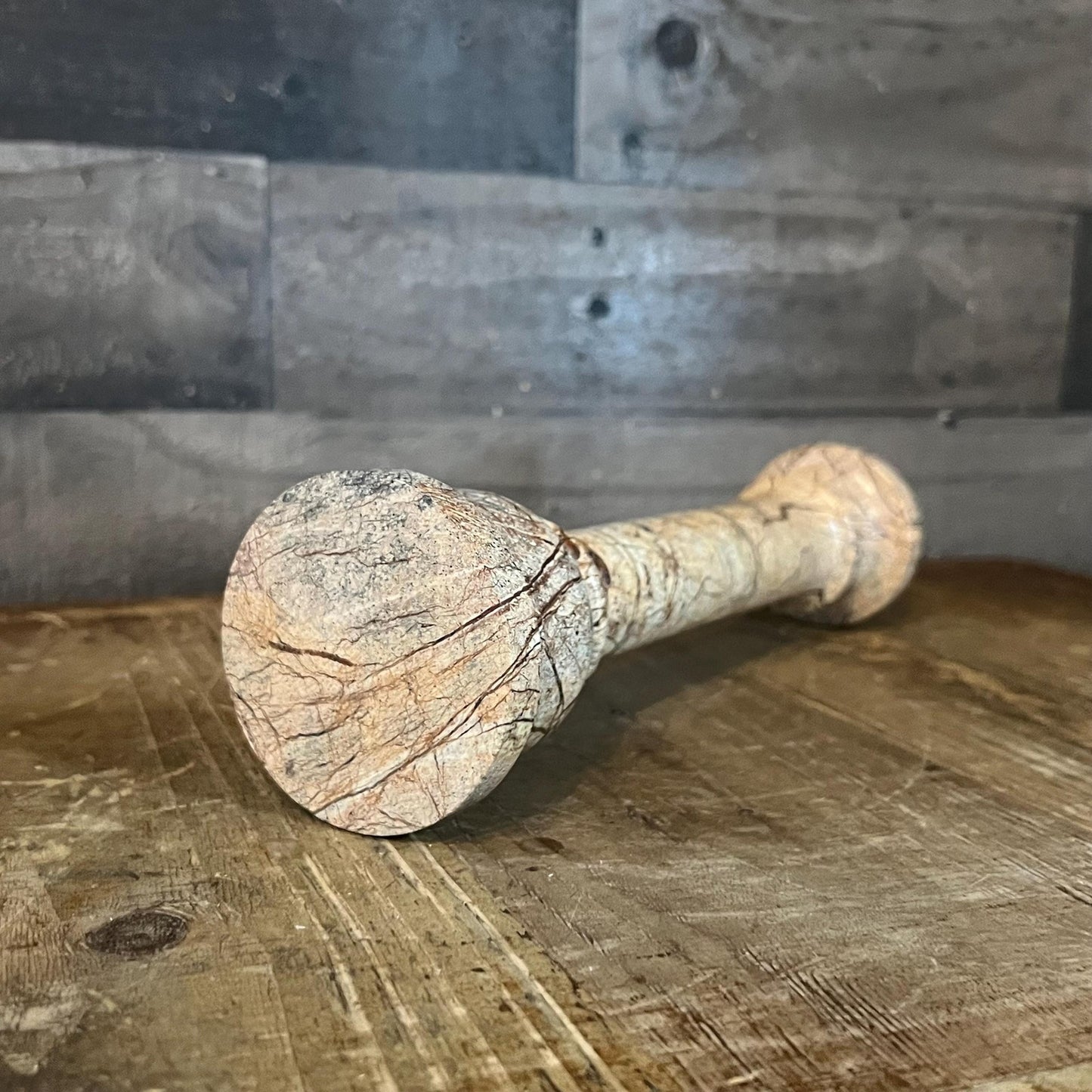 Vintage Stone Tall Candlestick Holder