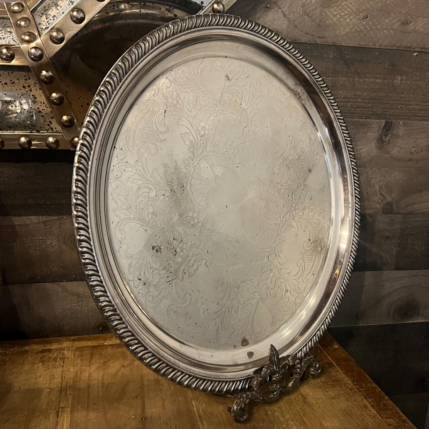 Vintage Silverplated Round Tray