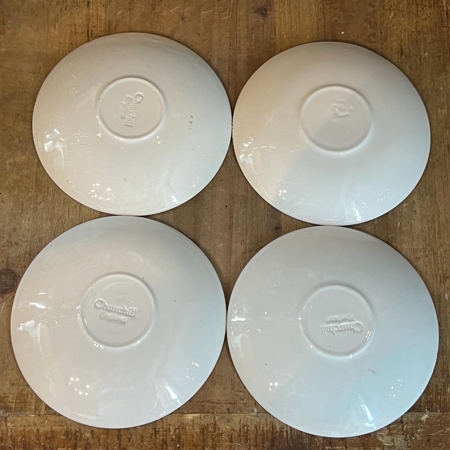 Churchill England Blue Willow Teacups and Saucers - Set of 4