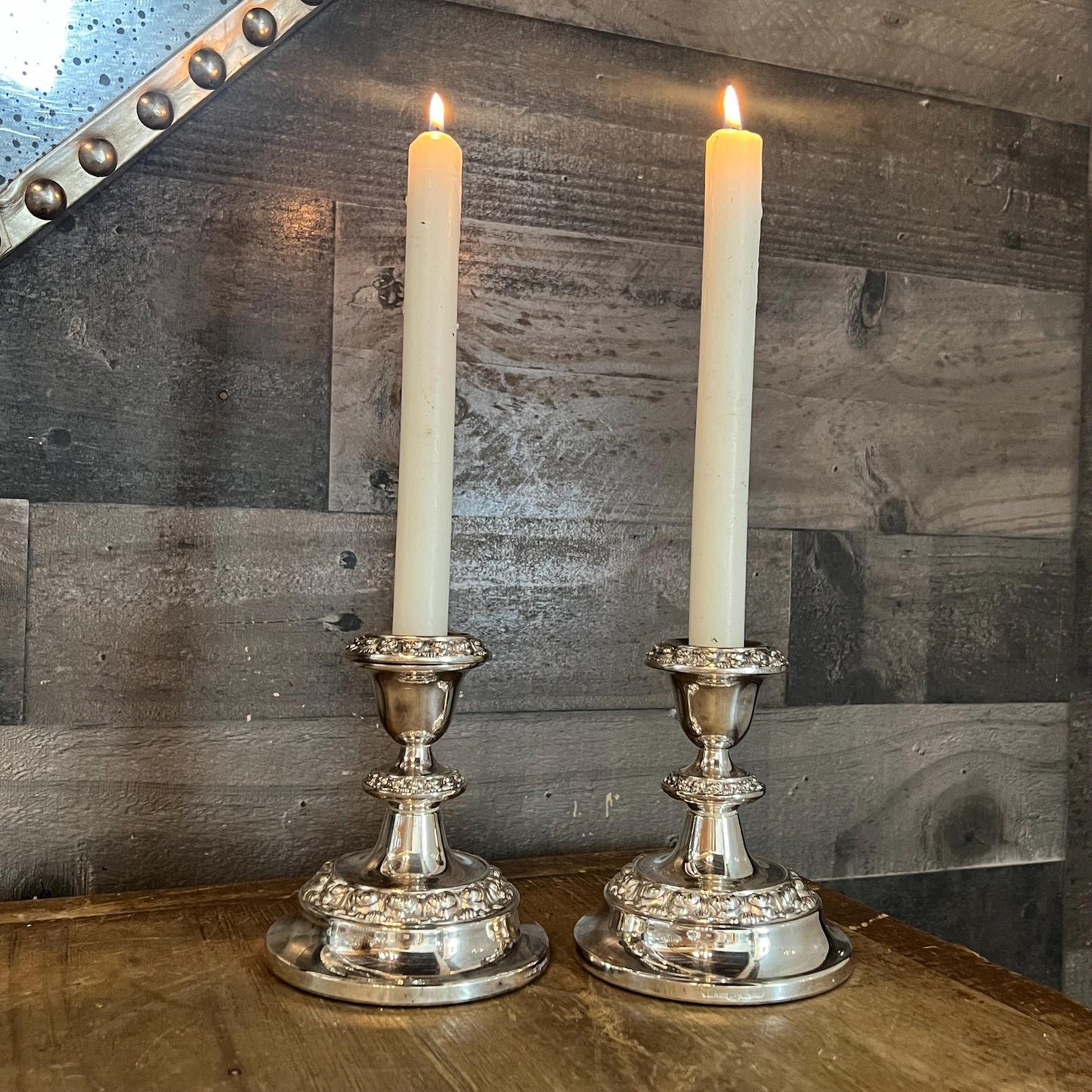 Vintage Silverplated Ianthe Georgian Style Candlestick Holders - Pair