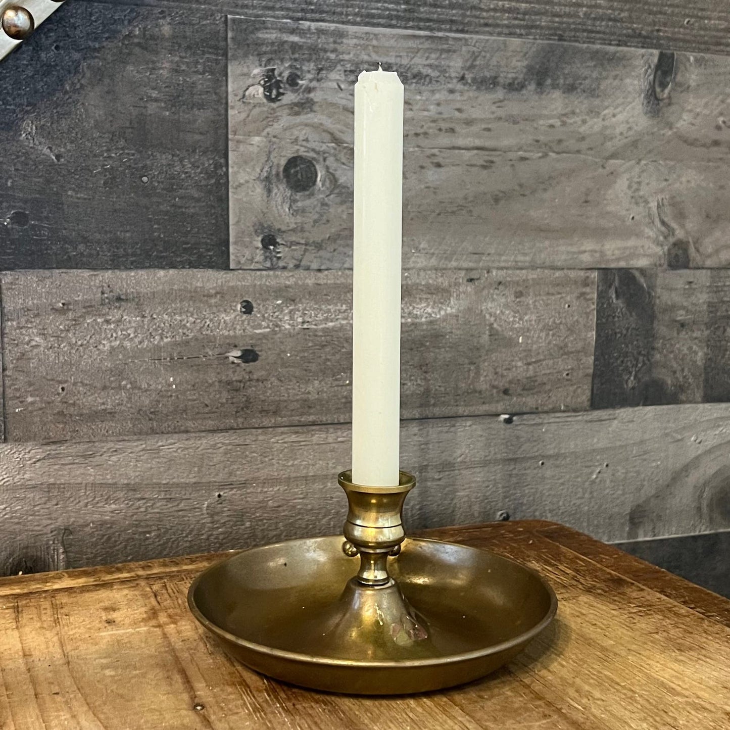 Vintage Brass Chamberstick Candlestick Holder