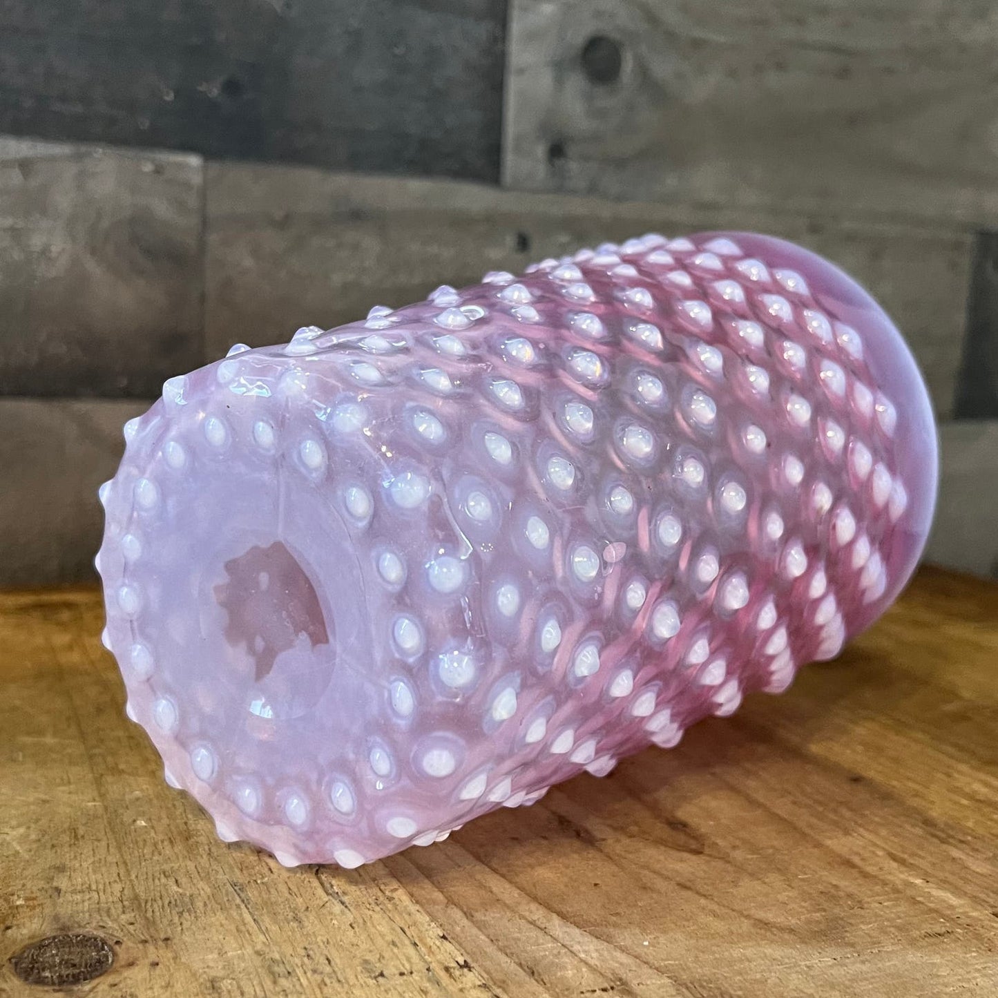 Pink and White Hobail Vase