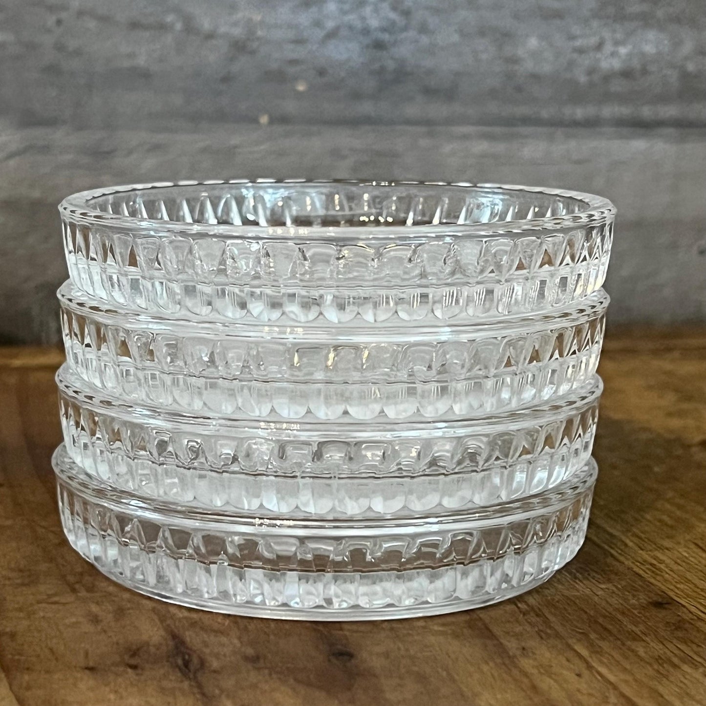 Vintage St. George Crystal Christmas Wreath Coasters - Set of 4