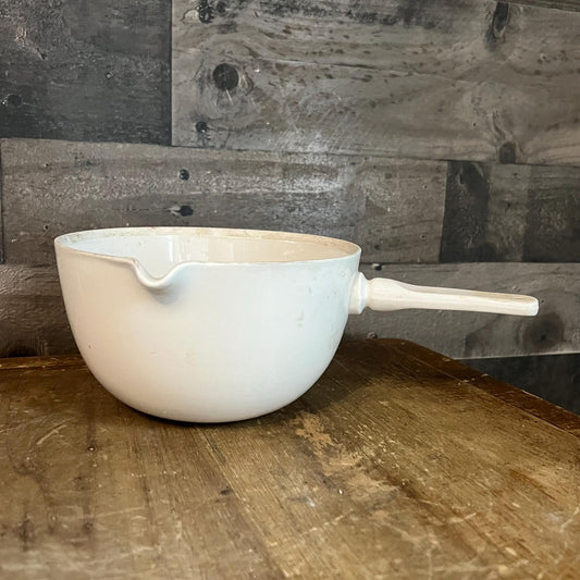 Vintage Coors USA White Porcelain Handled Bowl with Spout