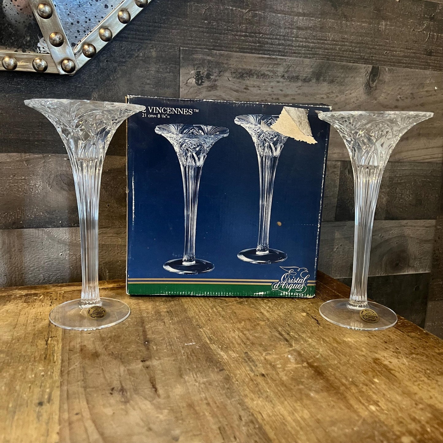 Cristal D’Aqrues Vincennes Crystal Candlestick Holders - Pair