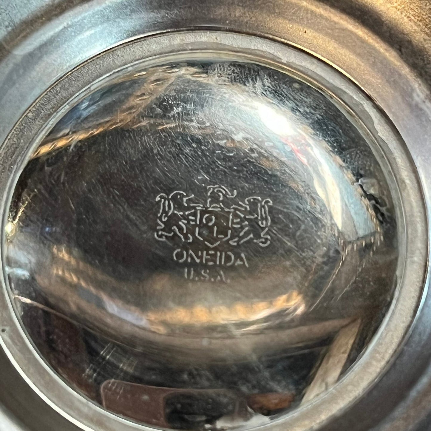 Vintage Oneida Silverplated Bowl with Attached Plate