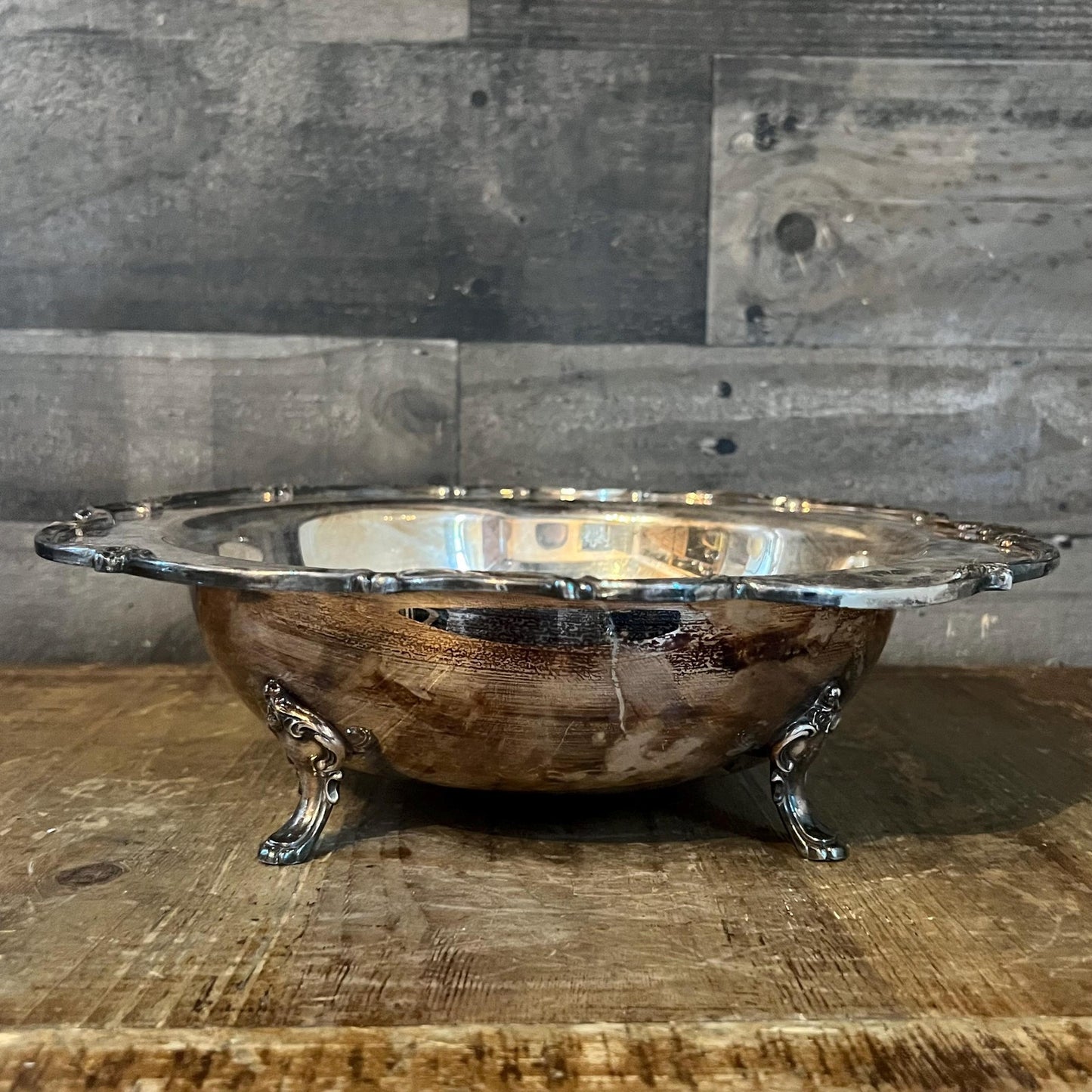 Vintage Silverplated 1847 Rogers Bros Reflection Footed Bowl