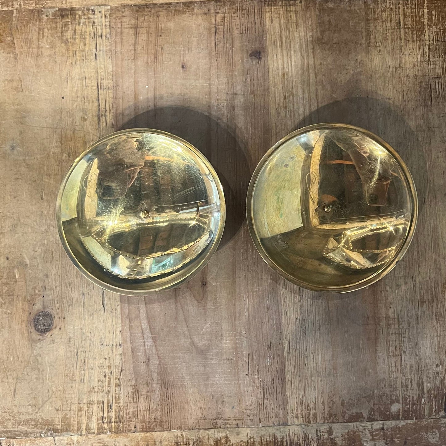 Pair of RIH Solid Brass Pillar Candle Holders