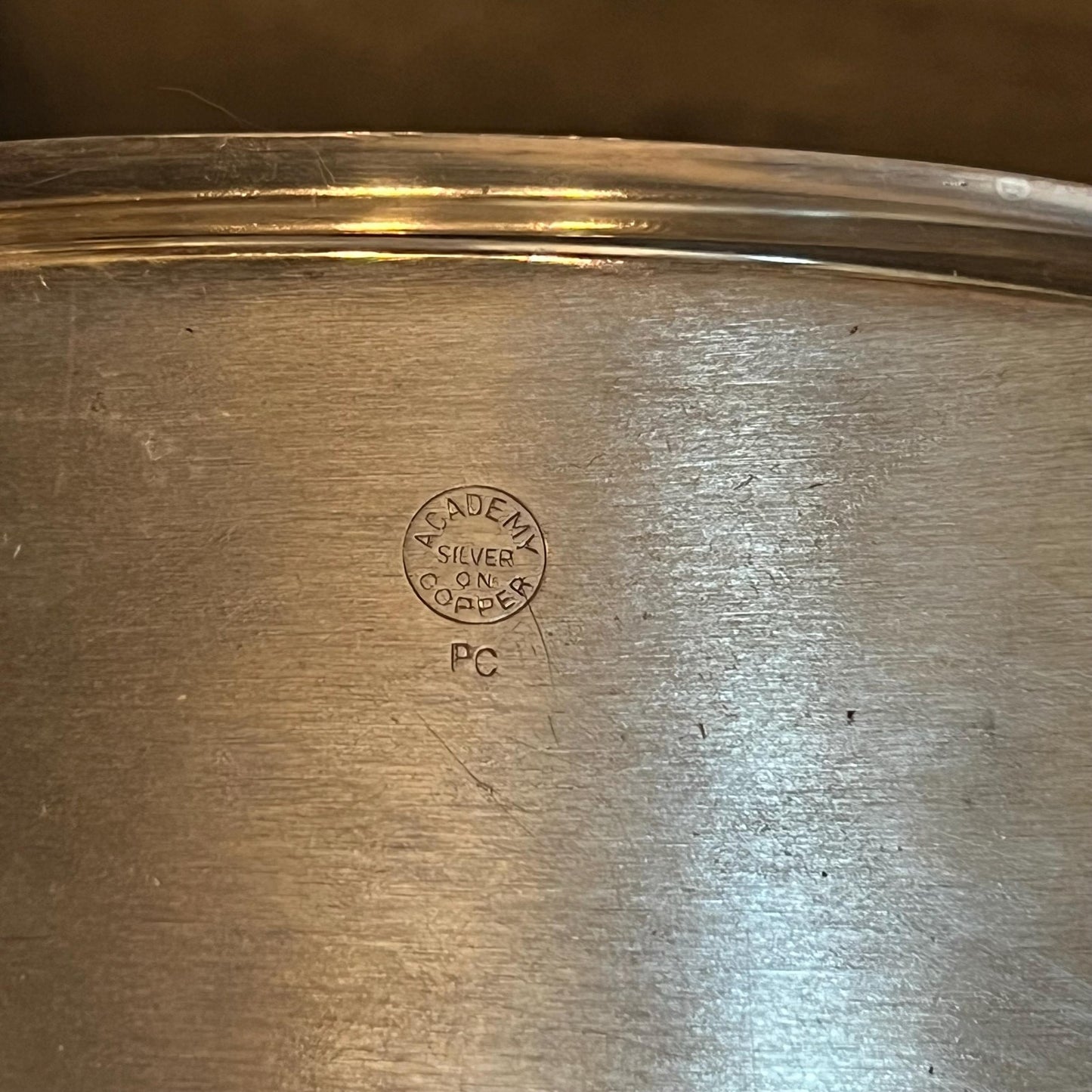 Vintage Academy Silver on Copper Small Rectangular Tray