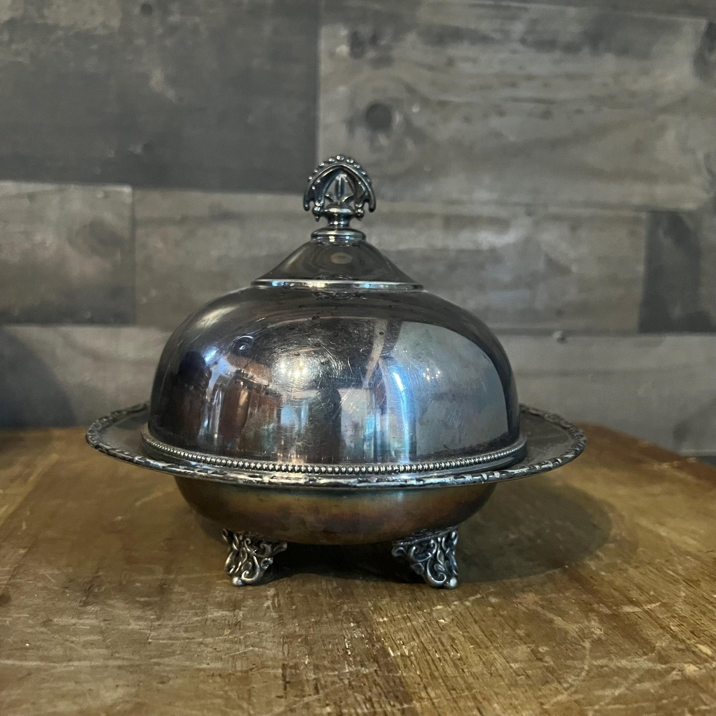 Vintage Wilcox Silverplated Small Dome Server - Butter Server - Cheese Ball Server