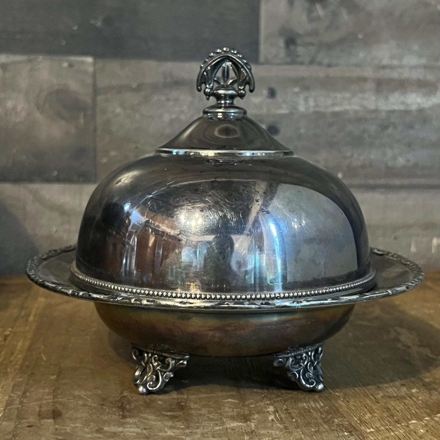 Vintage Wilcox Silverplated Small Dome Server - Butter Server - Cheese Ball Server