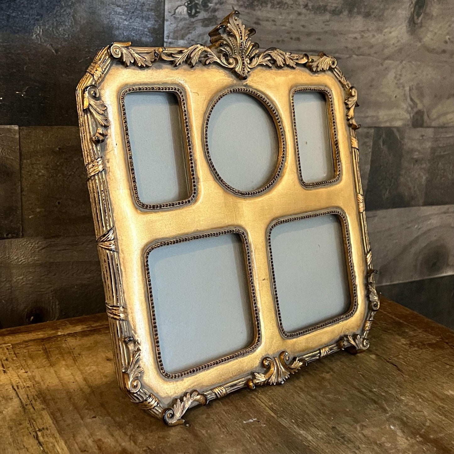 Victorian Gold Tone Collage Tabletop Picture Frame