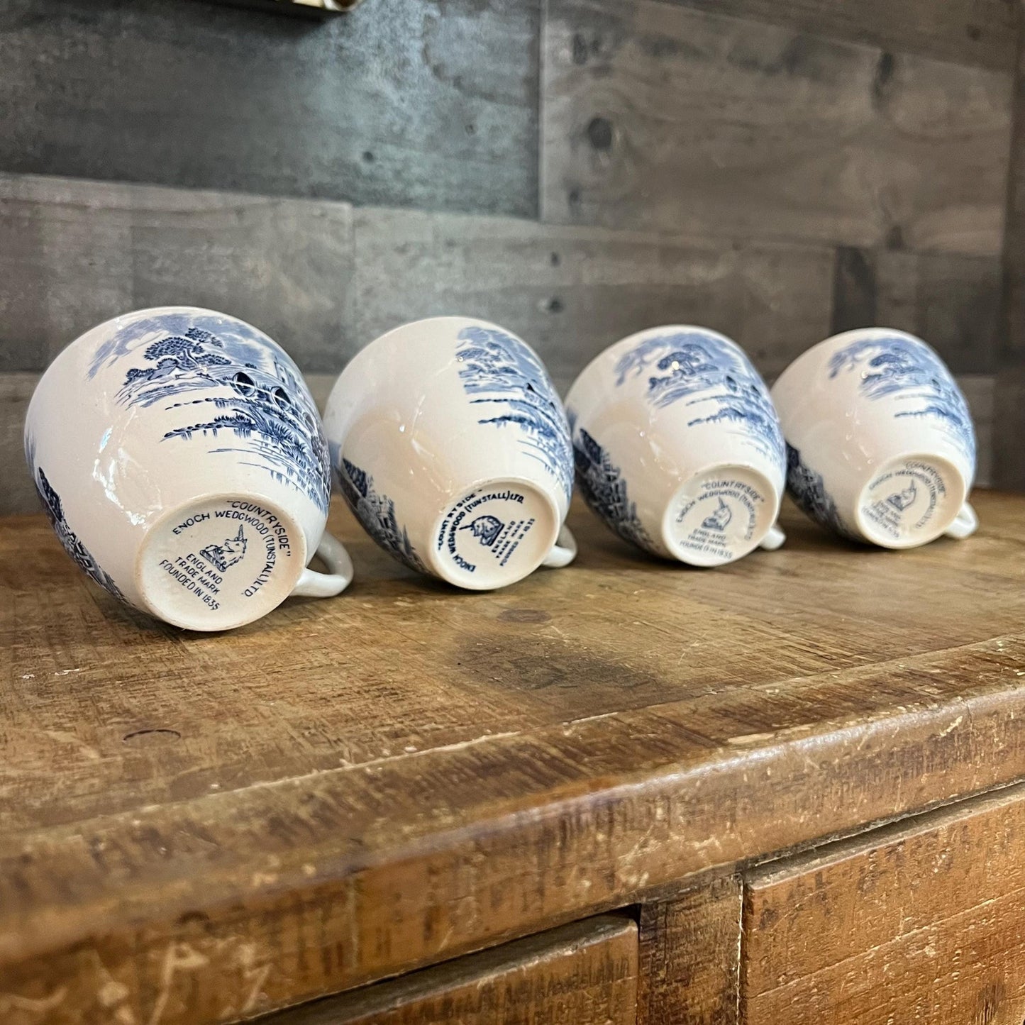 Vintage Wedgewood Countryside Teacups - Set of 4