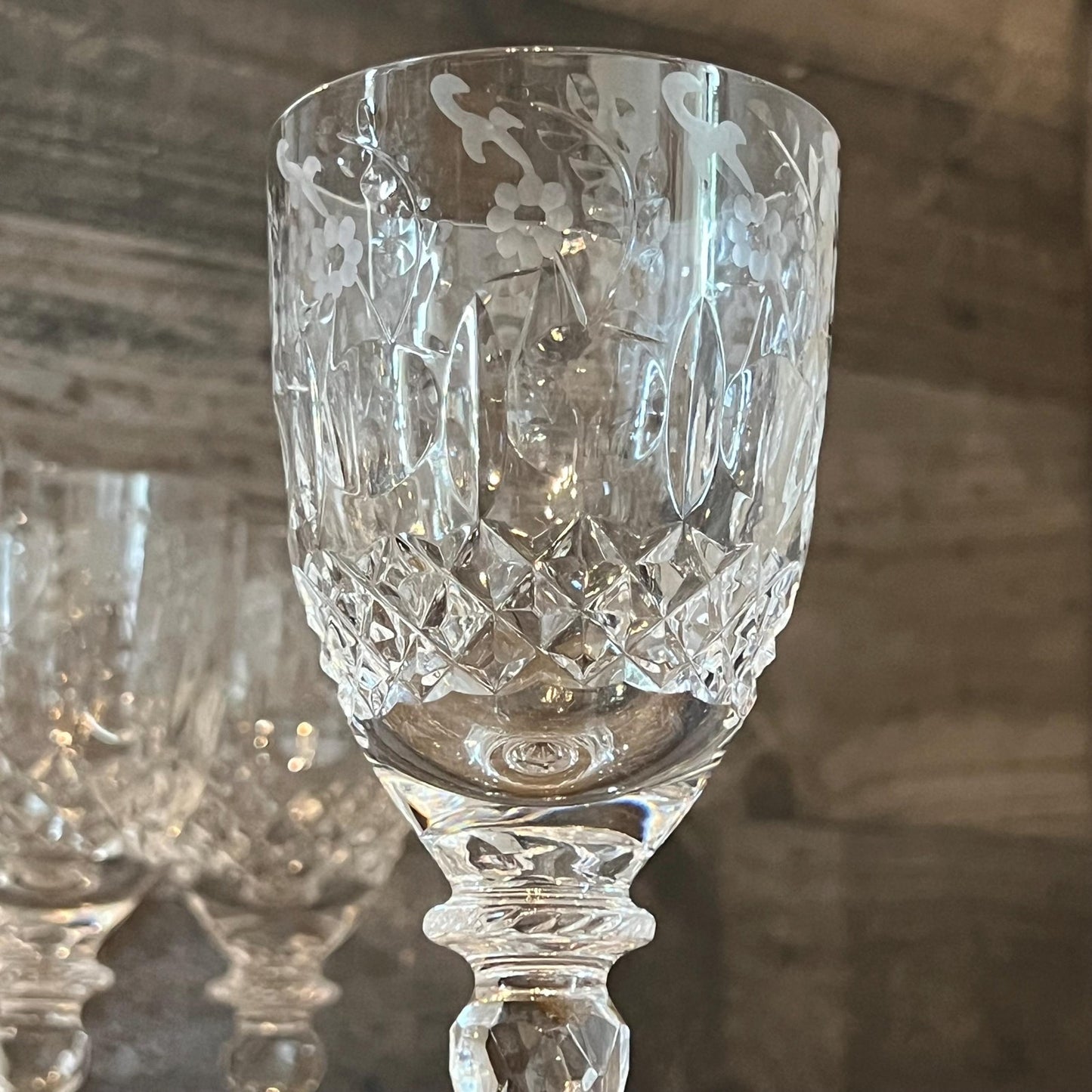 Vintage Rogaska Crystal Gallia Pattern Wine Glasses - Set of 6