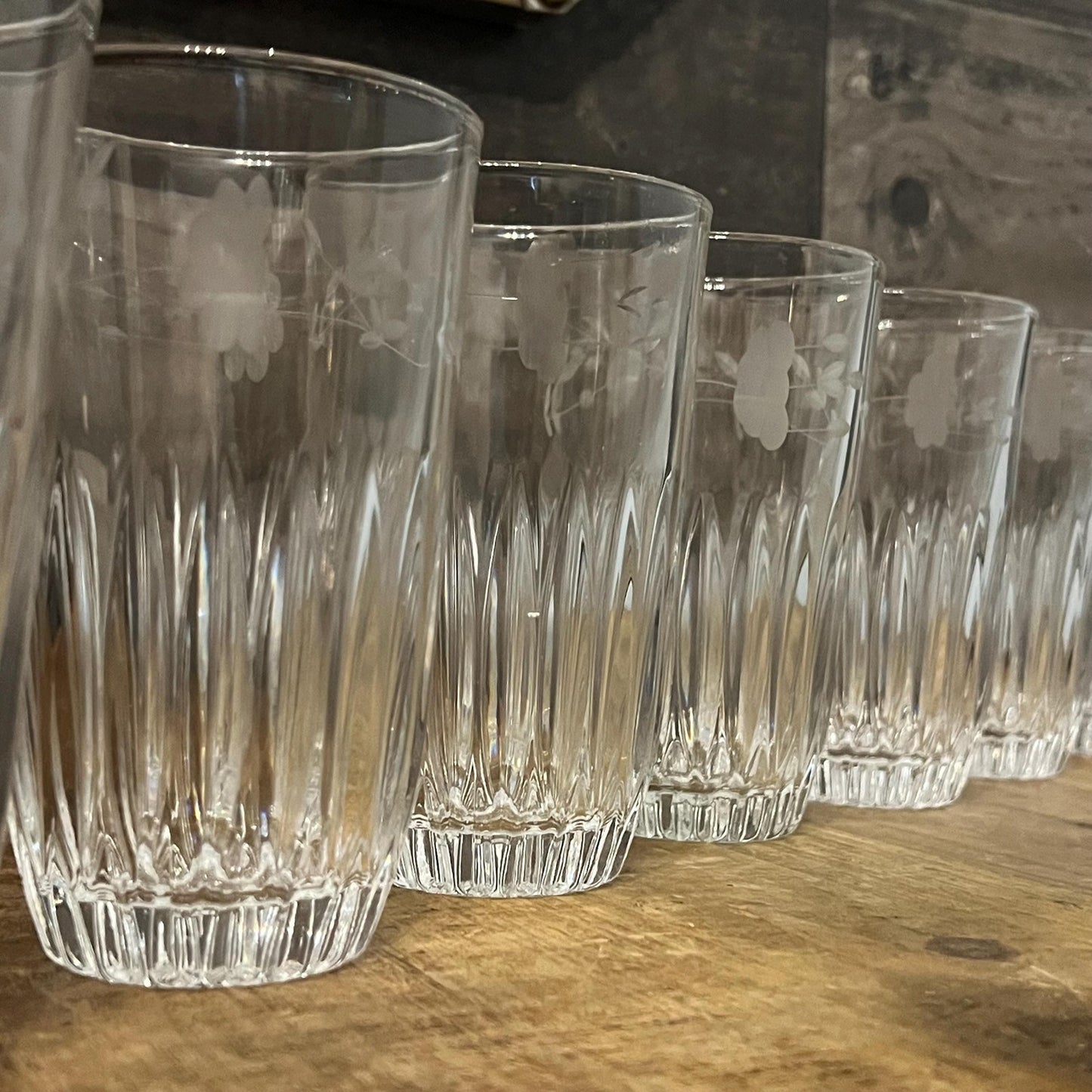 Vintage Princess House Heritage Tall Tumbler Glasses - Set of 10