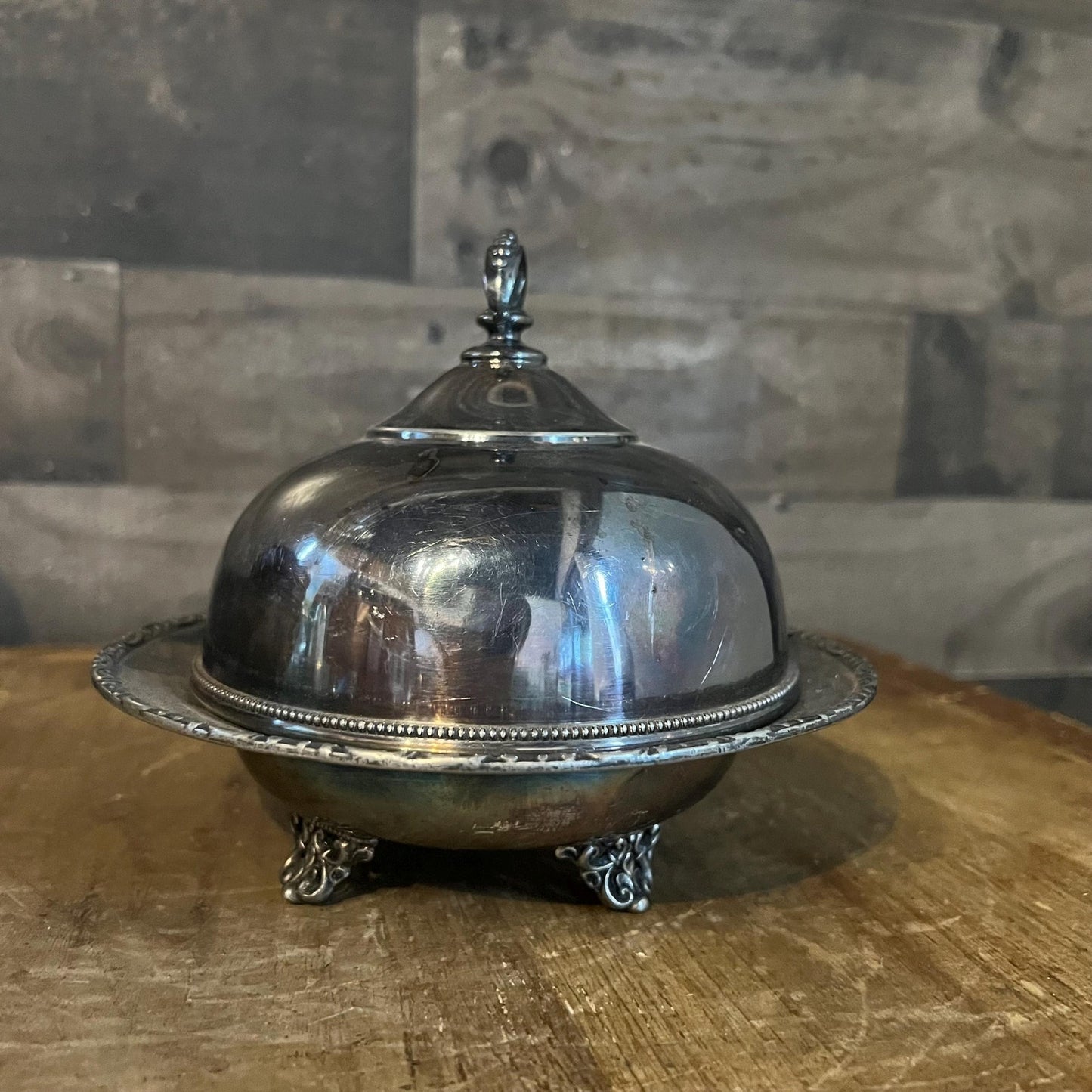Vintage Wilcox Silverplated Small Dome Server - Butter Server - Cheese Ball Server