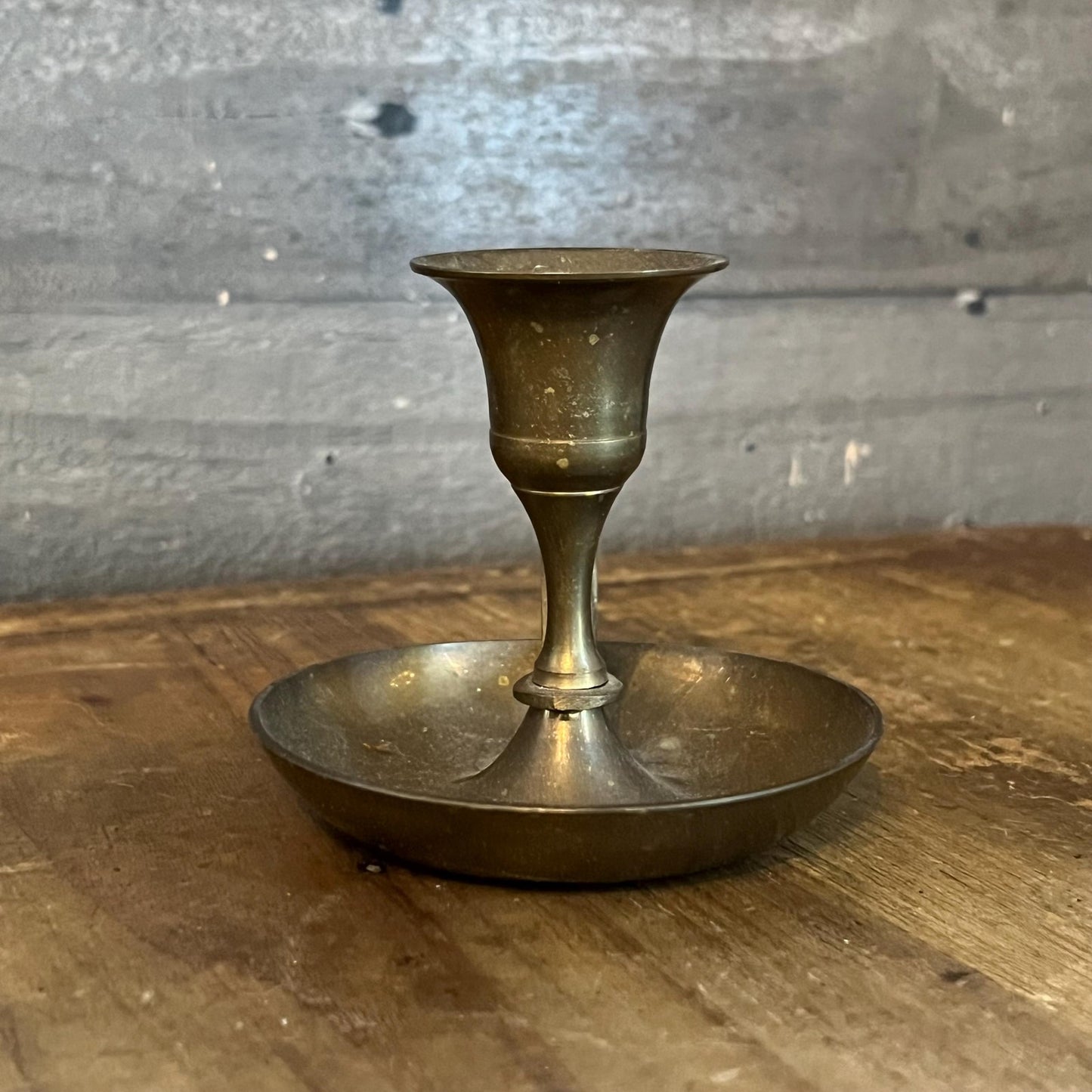 Vintage Brass Chamberstick Candlestick Holder