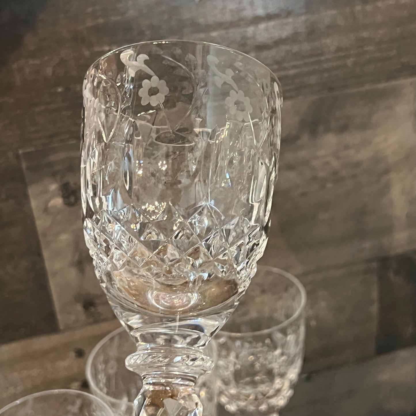 Vintage Rogaska Crystal Gallia Pattern Wine Glasses - Set of 6