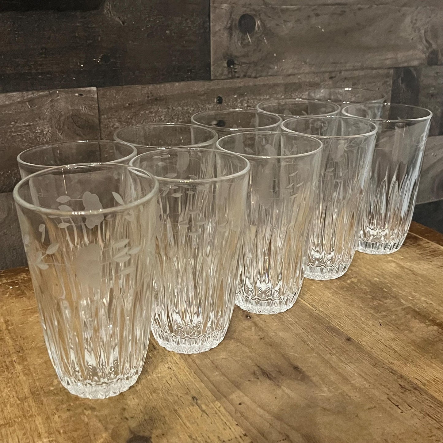 Vintage Princess House Heritage Tall Tumbler Glasses - Set of 10