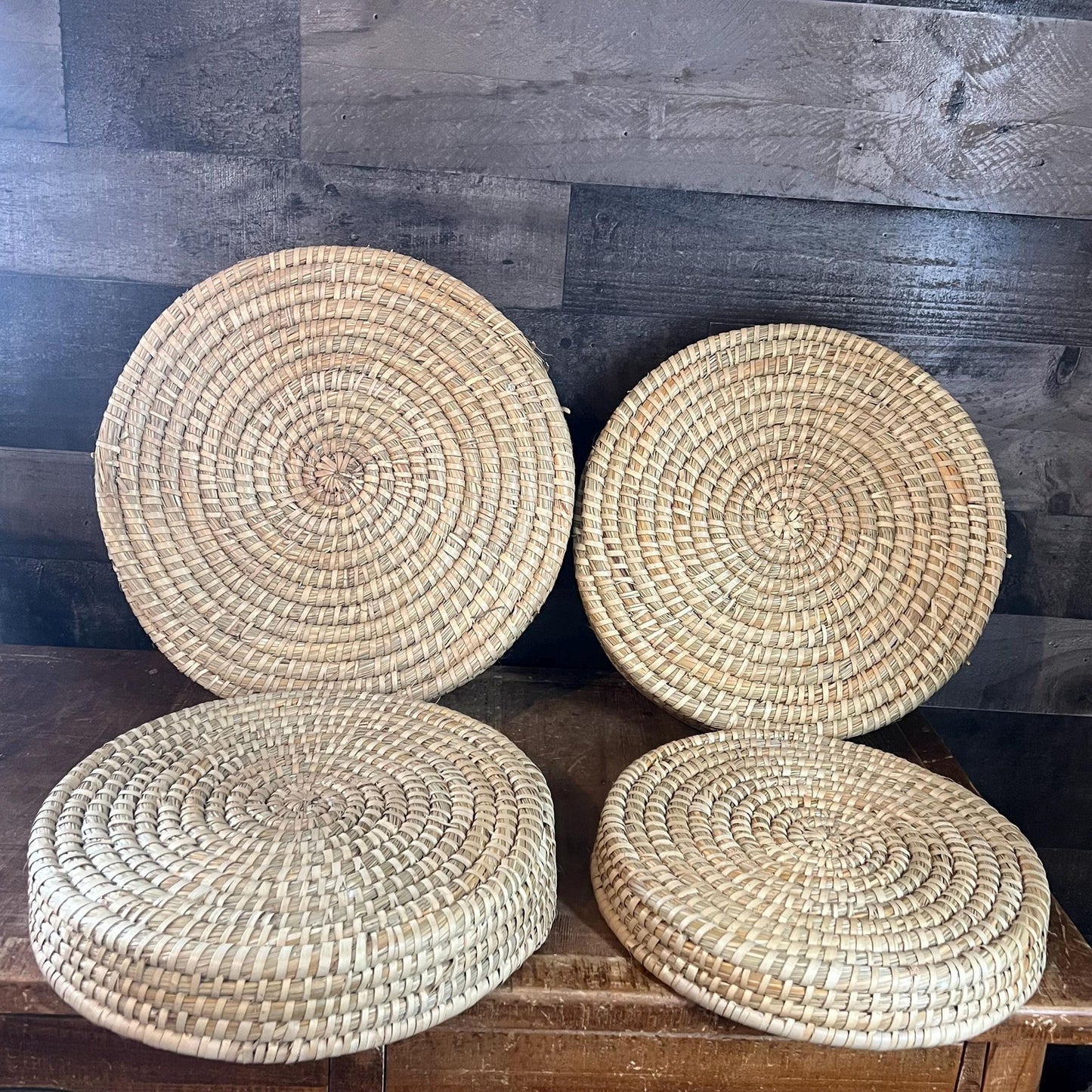 Round Woven Rattan Nesting Trays - Set of 4 Trays