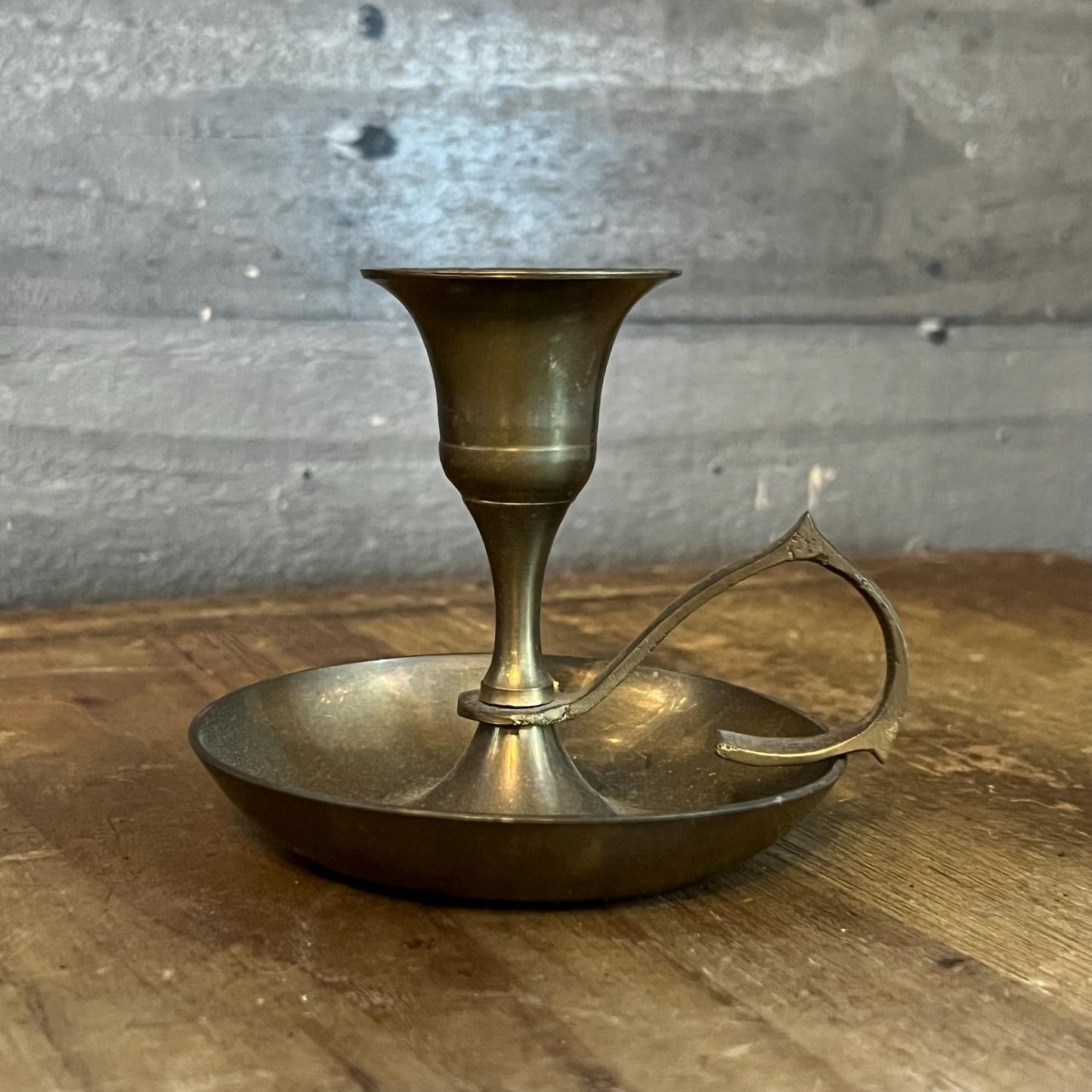 Vintage Brass Chamberstick Candlestick Holder