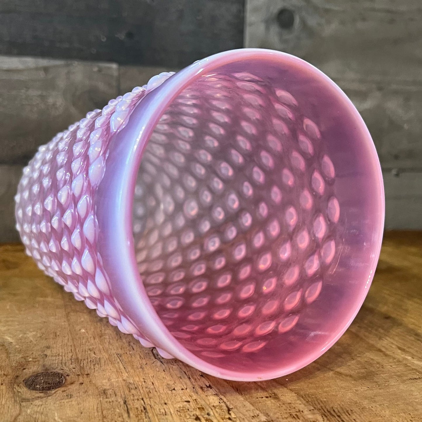 Pink and White Hobail Vase