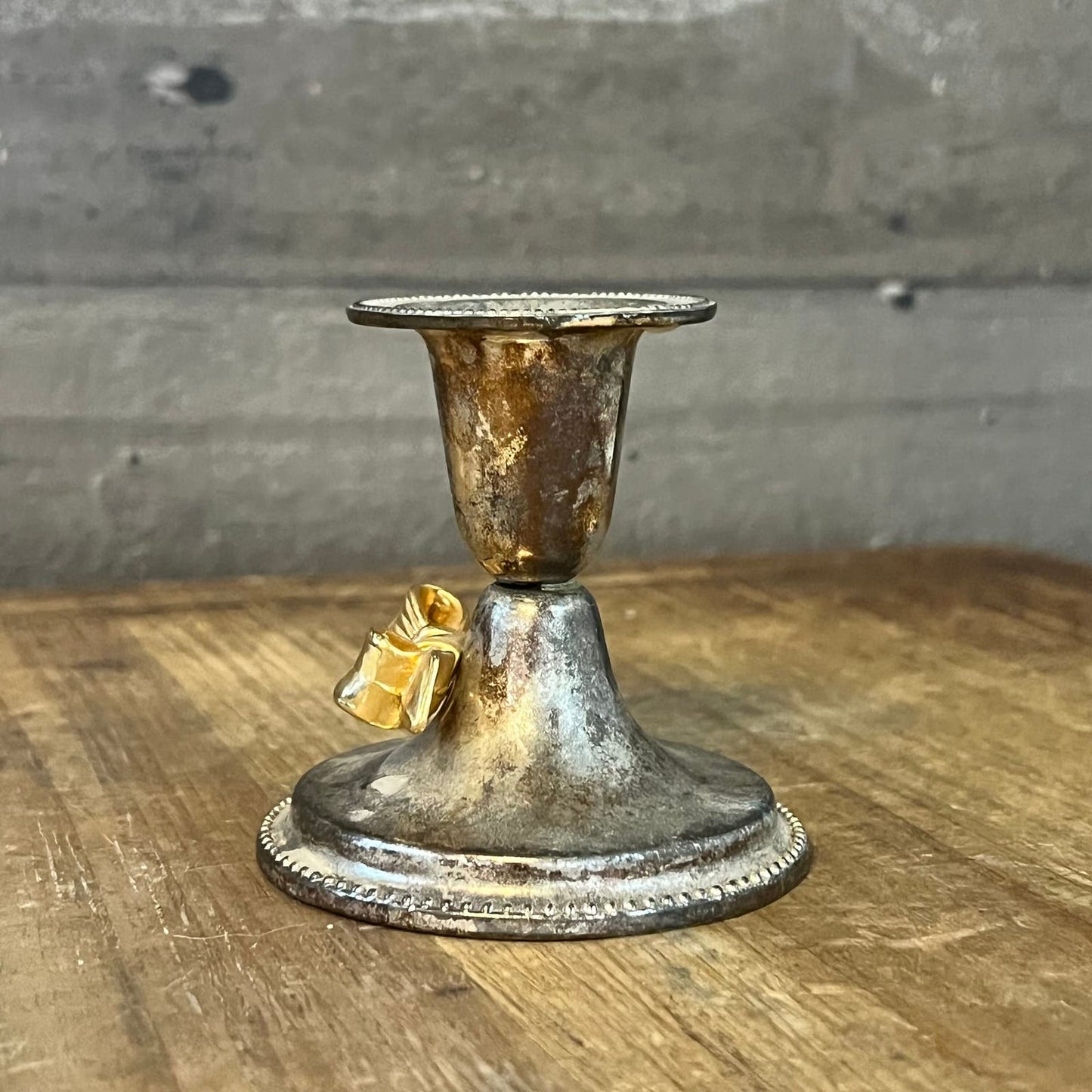 Vintage Silverplated Bow Candlestick Holder