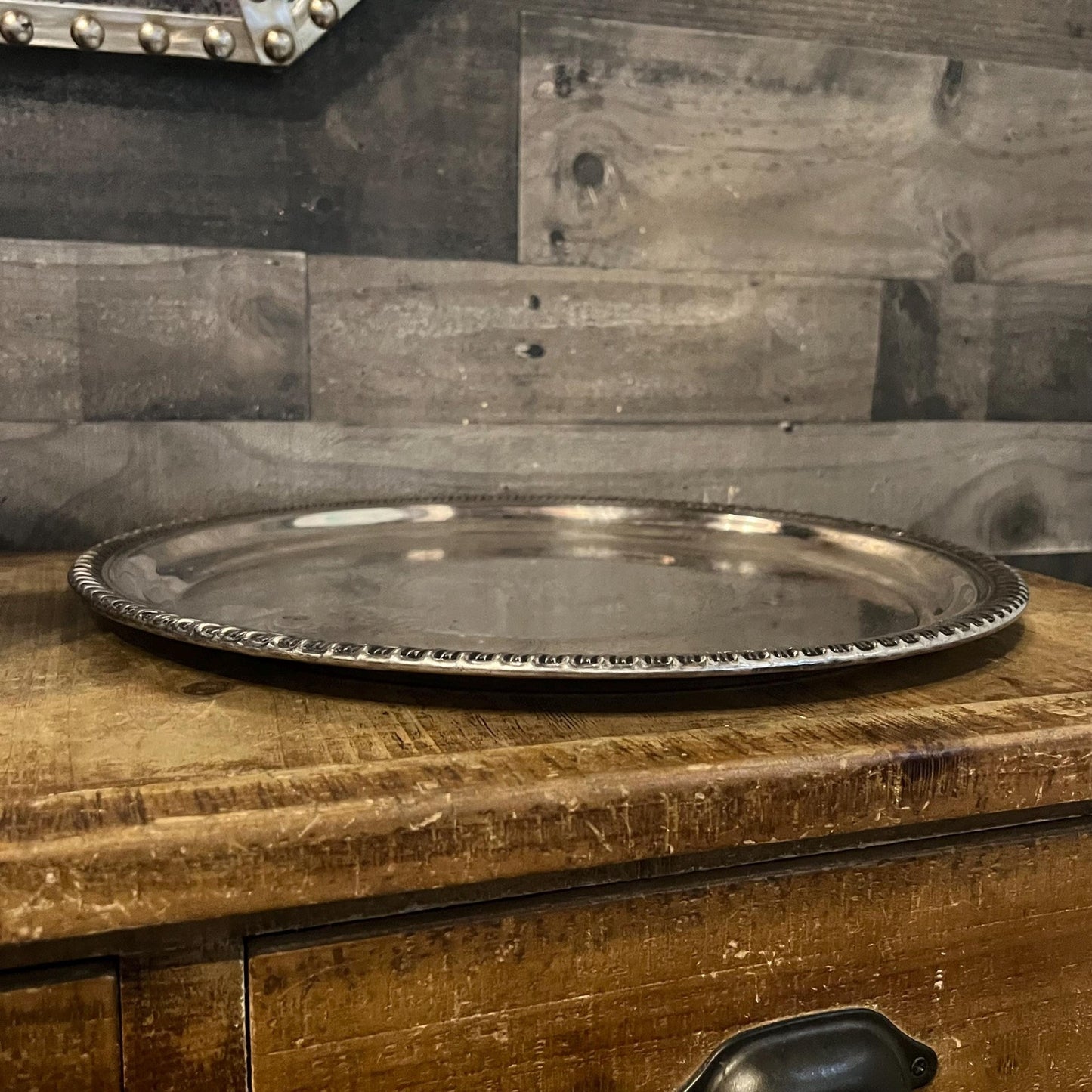 Vintage Silverplated Round Tray