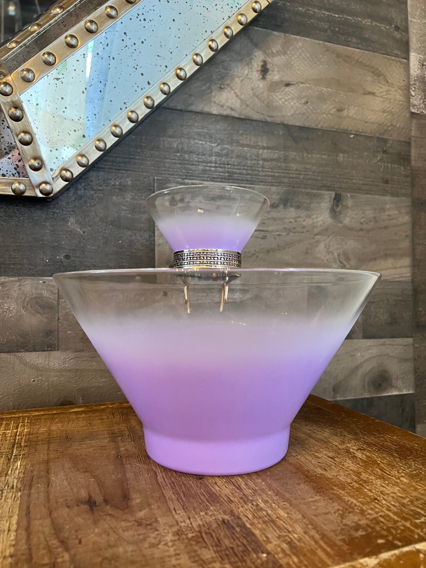 Vintage Blendo glass purple chip and dip bowl