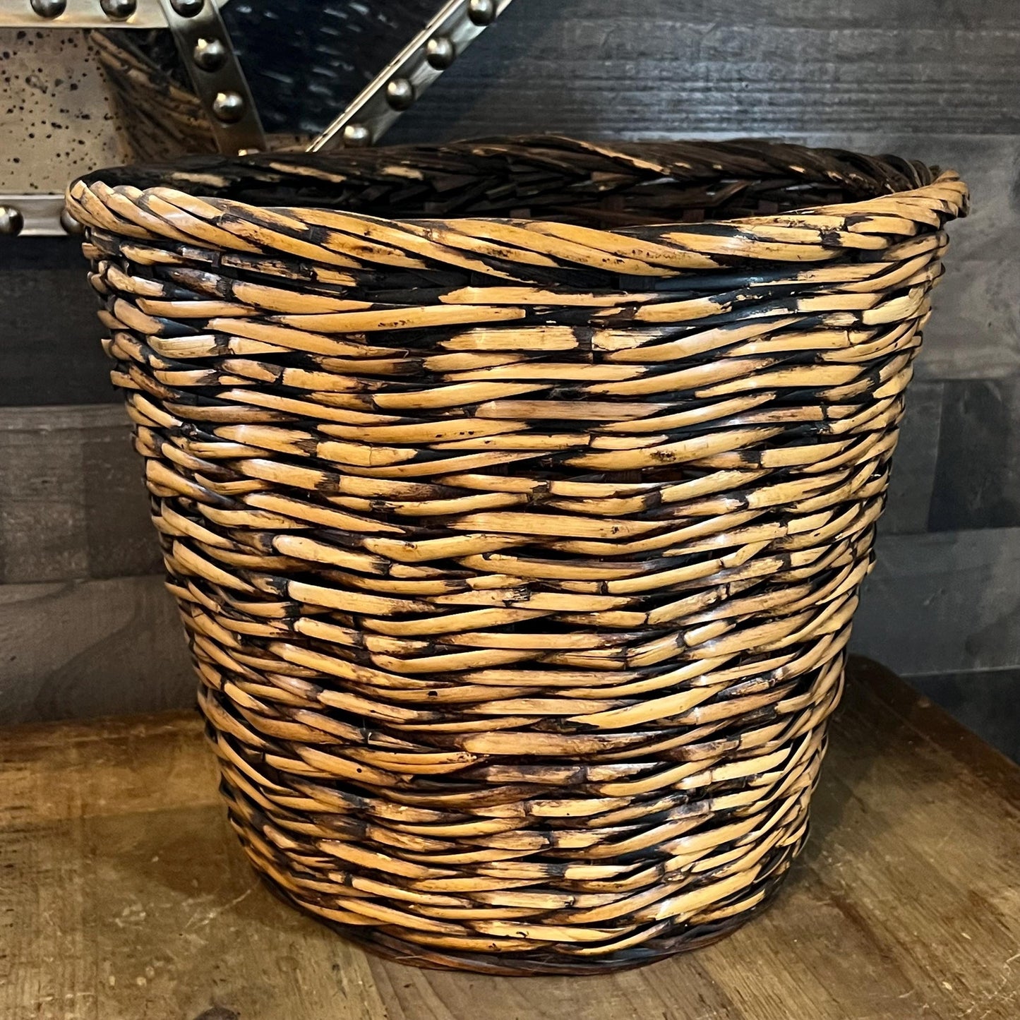 Vintage Woven Wicker Basket - Planter Basket - Laundry Basket - Blanket Basket - Shoe Basket - Towel Basket