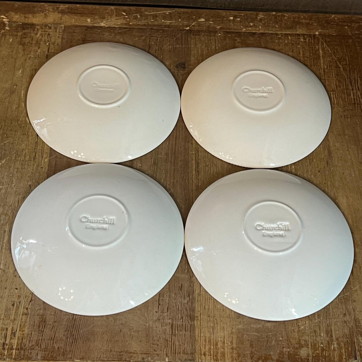 Churchill England Blue Willow Saucers - Blue and White Small Plates