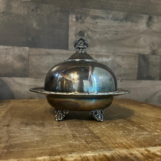 Vintage Wilcox Silverplated Small Dome Server - Butter Server - Cheese Ball Server