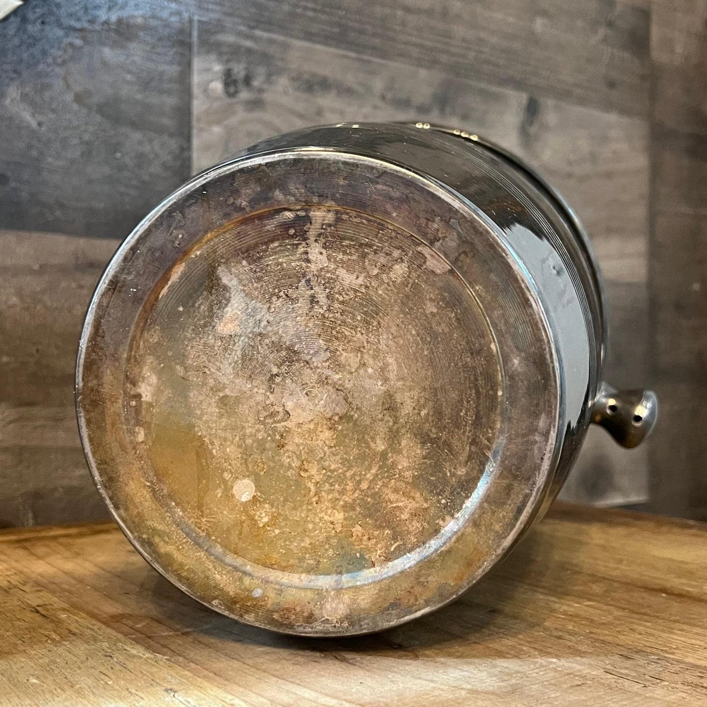 Vintage Silverplated Etched Palm Tree Champagne Bucket - Ice Bucket