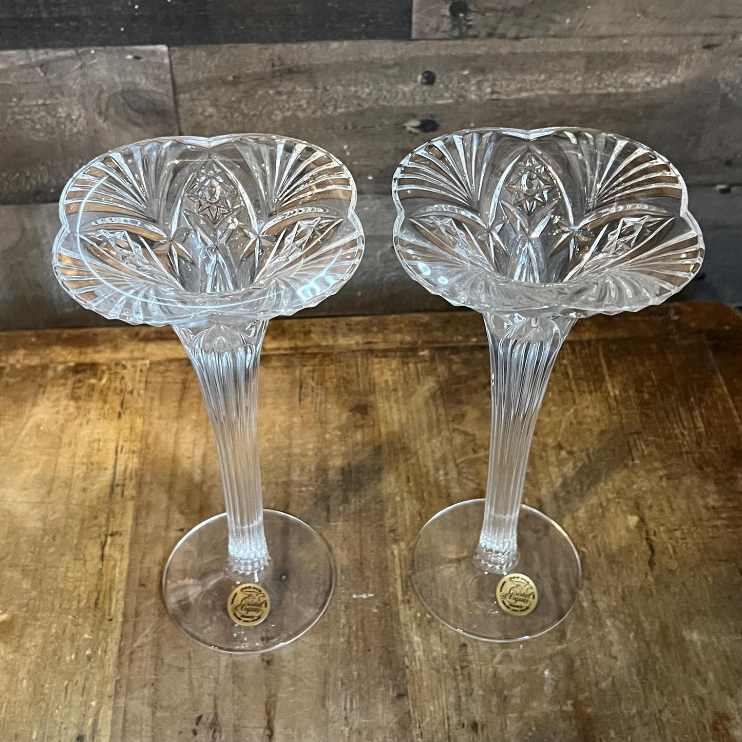 Cristal D’Aqrues Vincennes Crystal Candlestick Holders - Pair